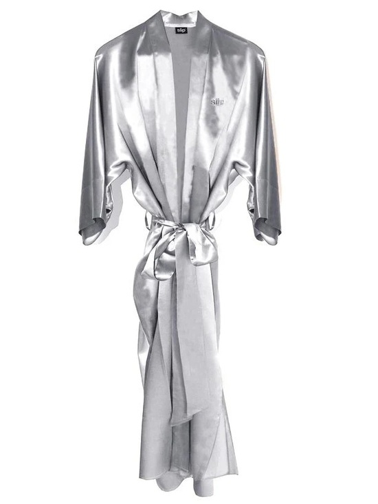 slip Other - Slip Silk Robe Silver Slipsilk Wrap Robe One Size Rare Color
